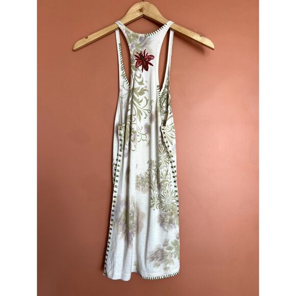 Y2K Vintage Embroidered Stitch Floral Bee Tunic Top by Till The End - Sz Small - Picture 5 of 8